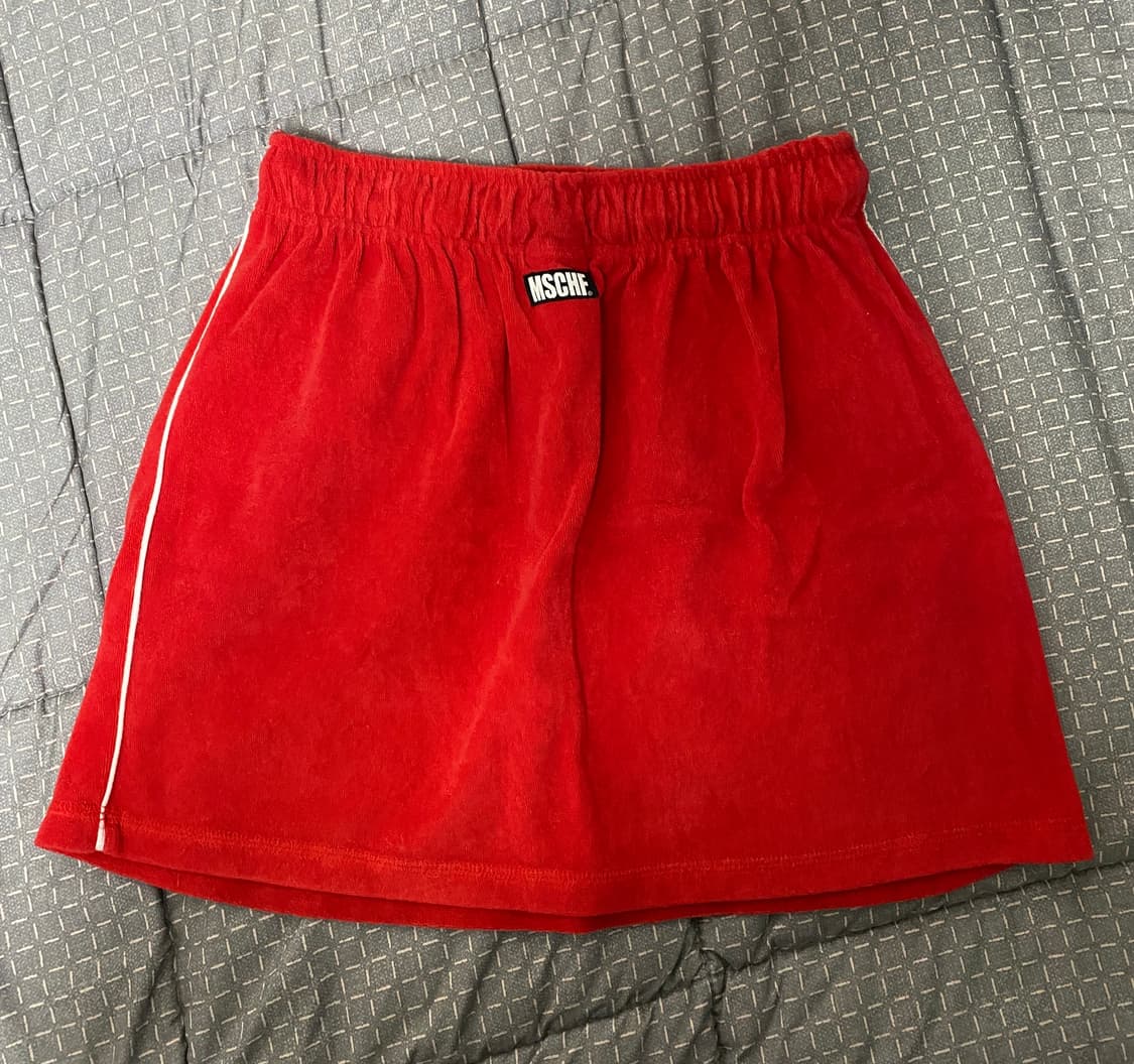 미스치프 저지 미니 스커트 레드 상품이미지2