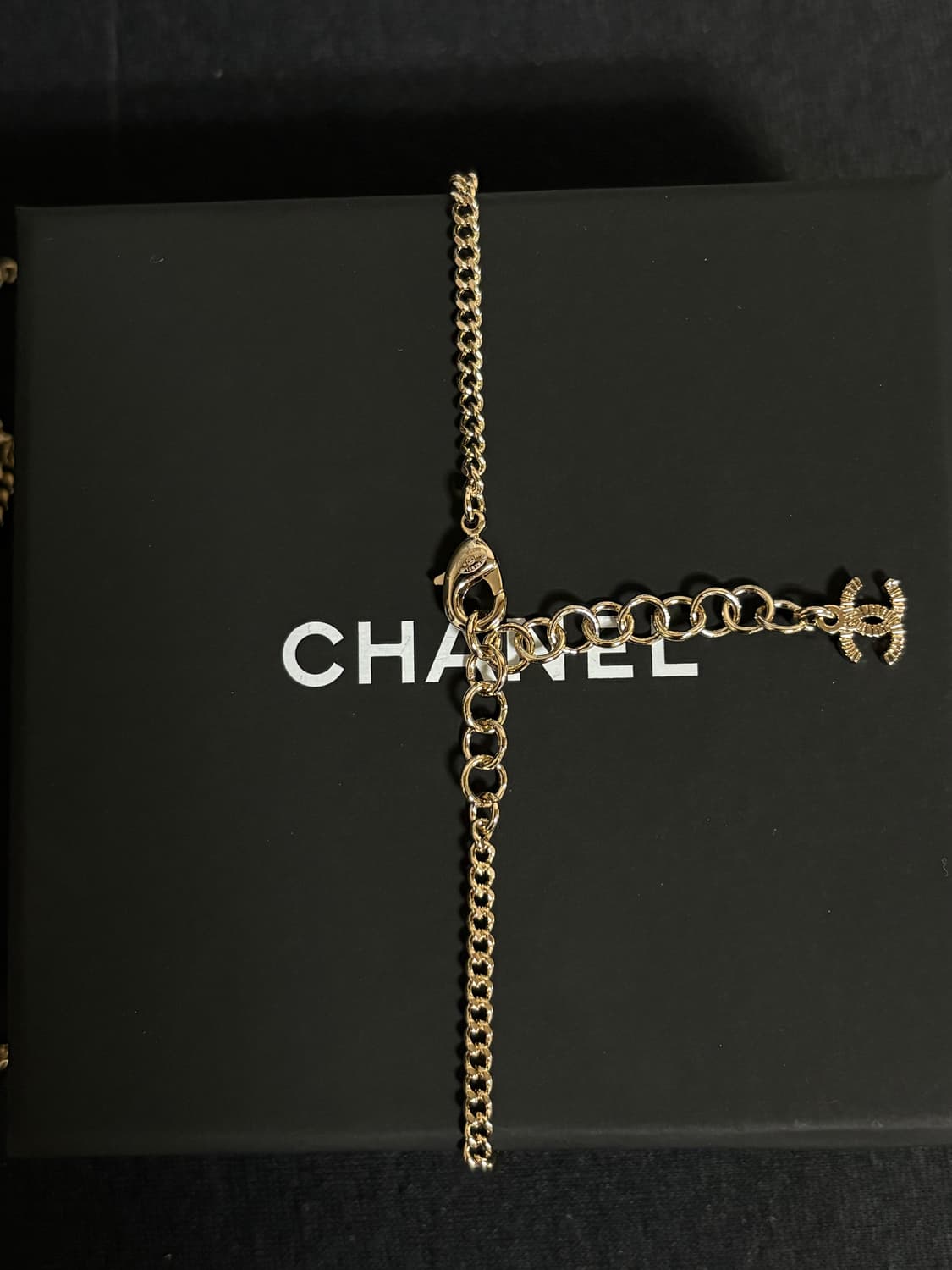 샤넬 cc로고 정품 업사이클링 샴페인 크리스탈 목걸이  상품이미지4