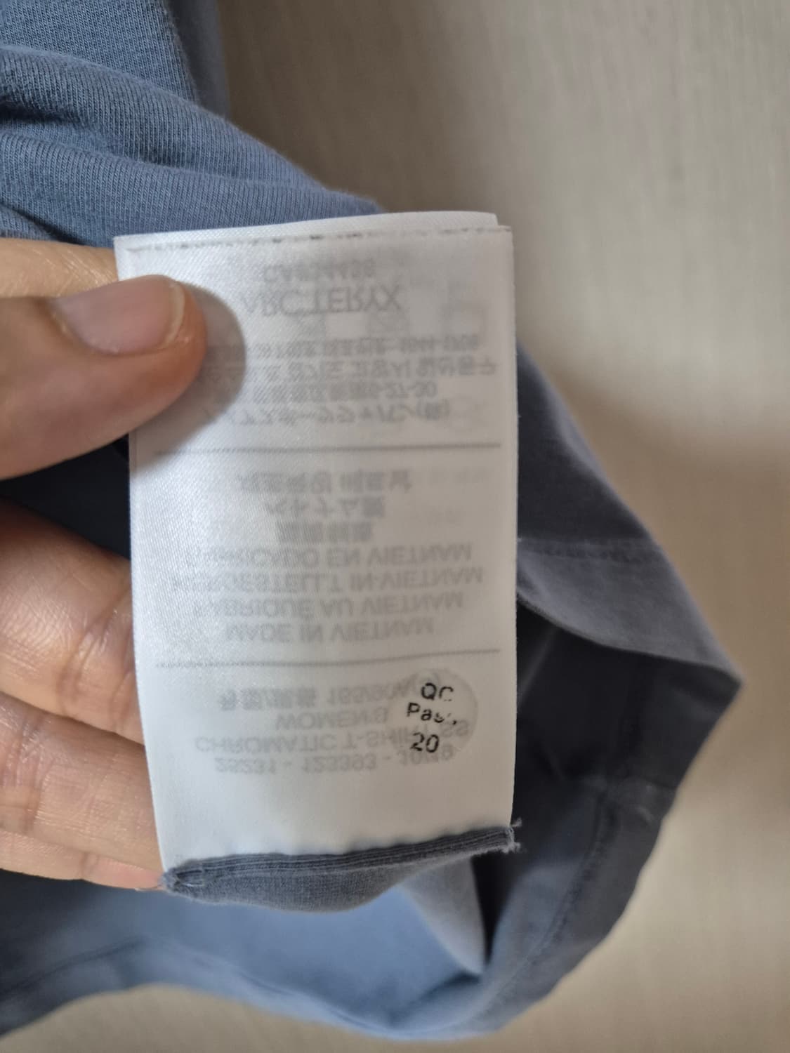 (정품) 아크테릭스 로고 반팔 티셔츠 하늘색  여성 S 상품이미지7