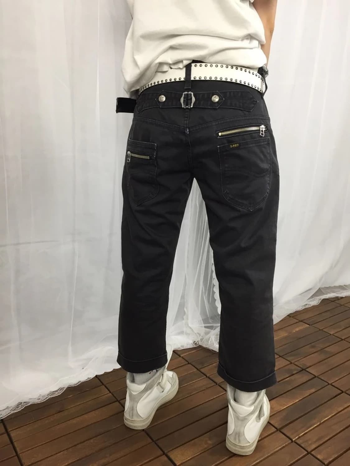 Lee Black Zip Detail Crop Pants 상품이미지3