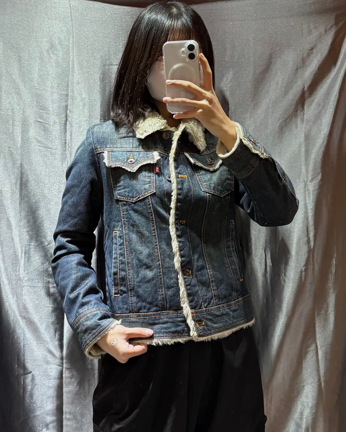 S LEVIS 리바이스 투포켓 울프 털 데님자켓 상품이미지1