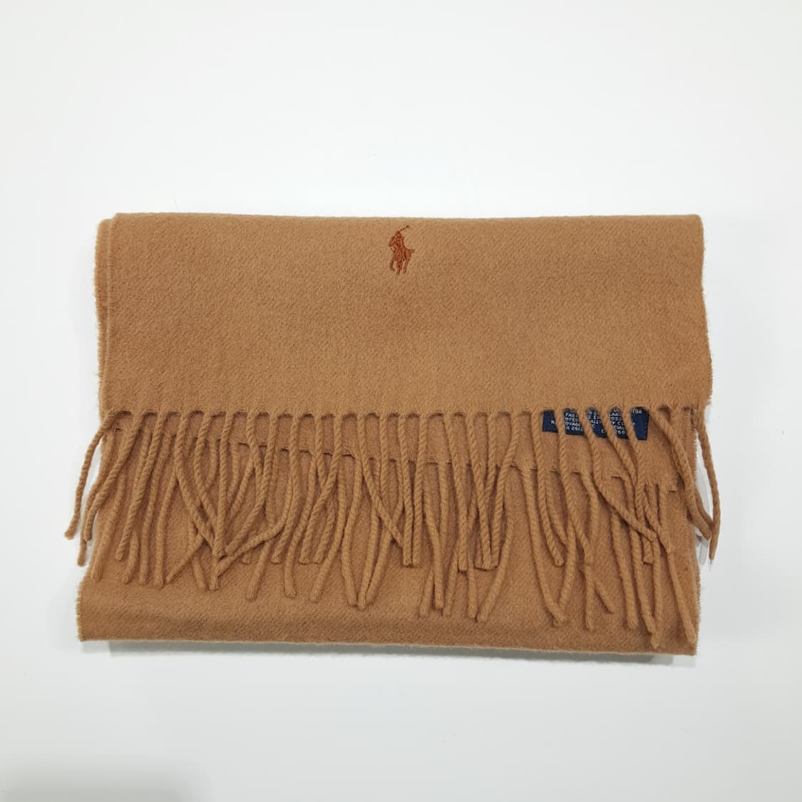 MX591 폴로 90s 스코틀랜드판 램스울 브라운포니 카멜 머플러 목도 상품이미지7