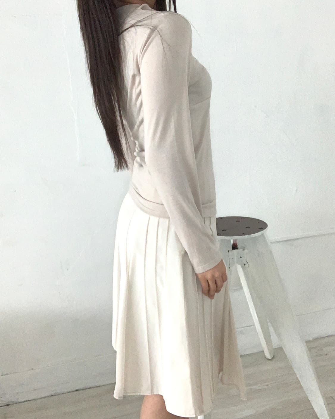 Nude beige blouse top 상품이미지5