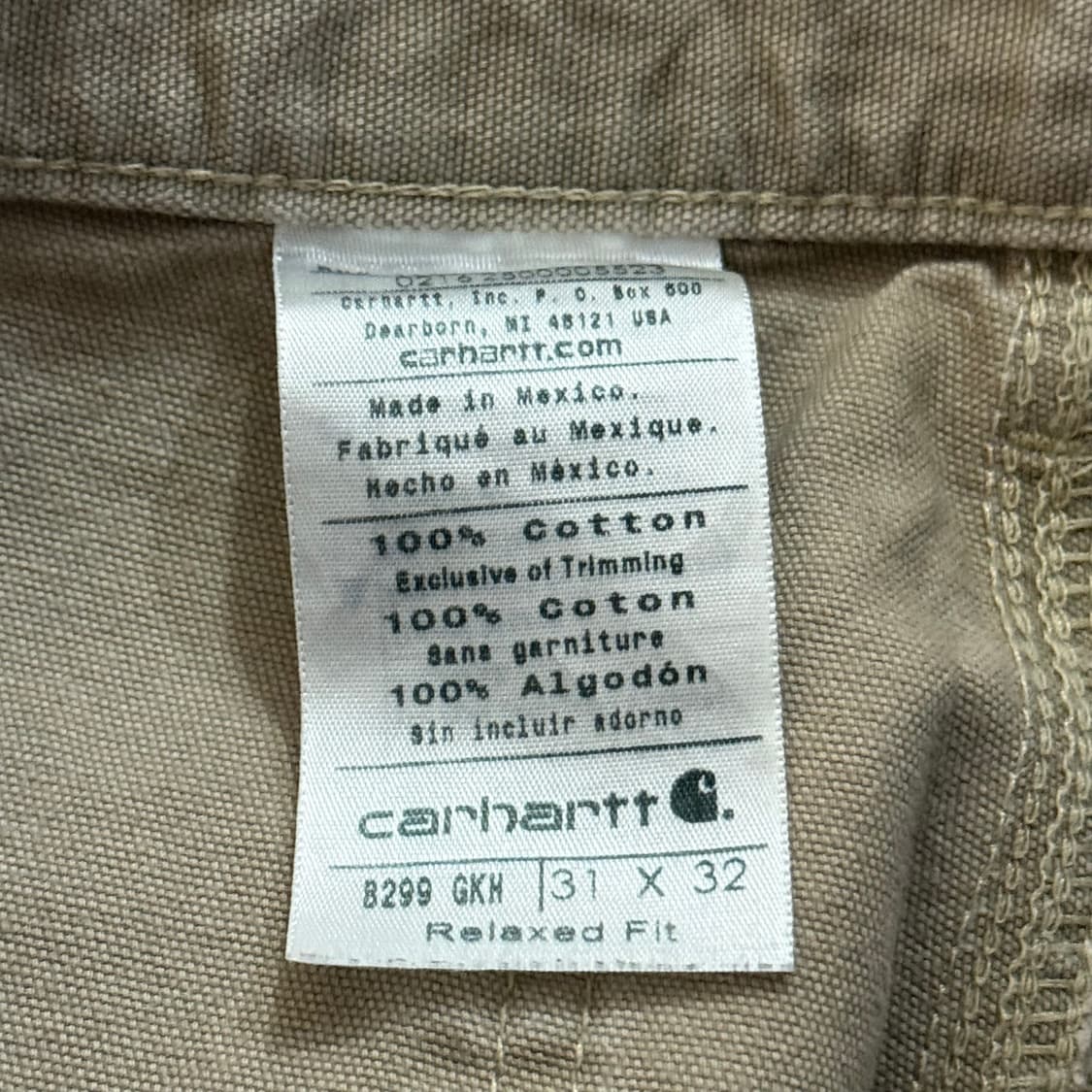 칼하트 레귤러핏 치노 팬츠 31x32 상품이미지7