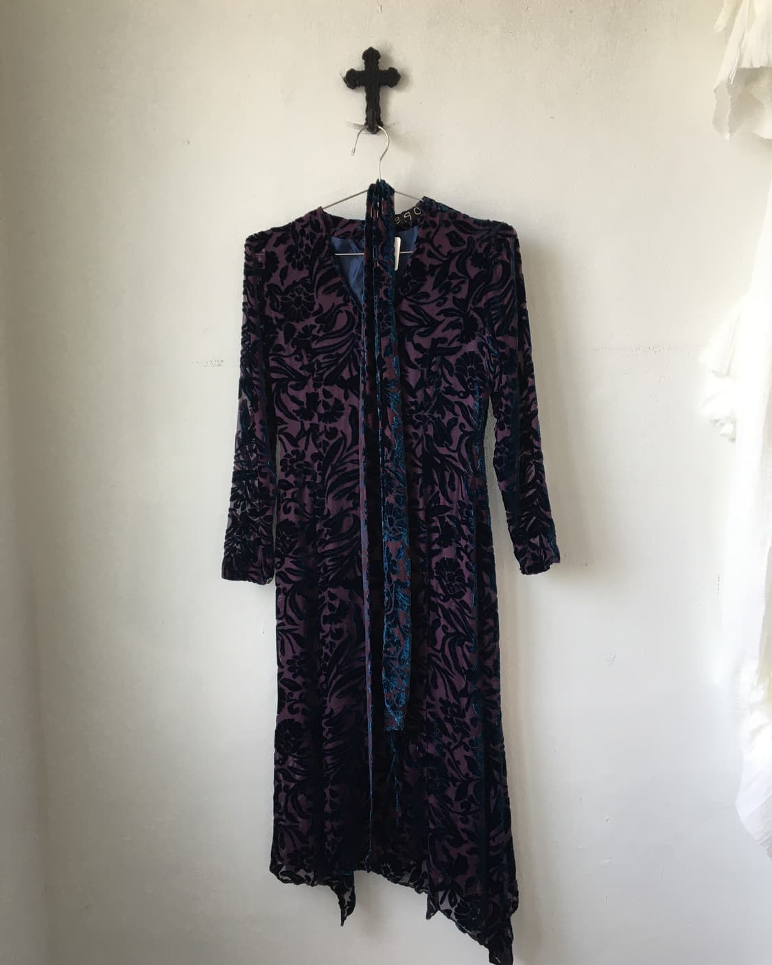 Oriental mood velvet pattern tied onepie 상품이미지2