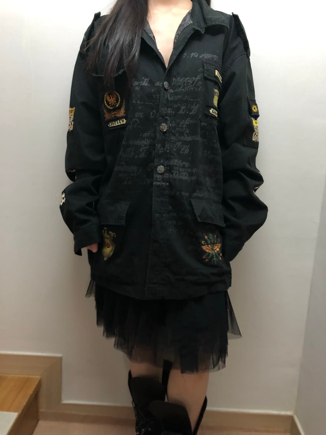 빈티지 블랙 펑크 디테일 자켓 상품이미지9