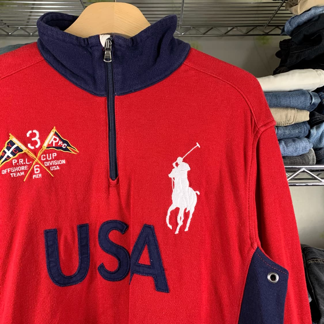 [L] 폴로 랄프로렌 USA 하프집업 스웻 상품이미지1