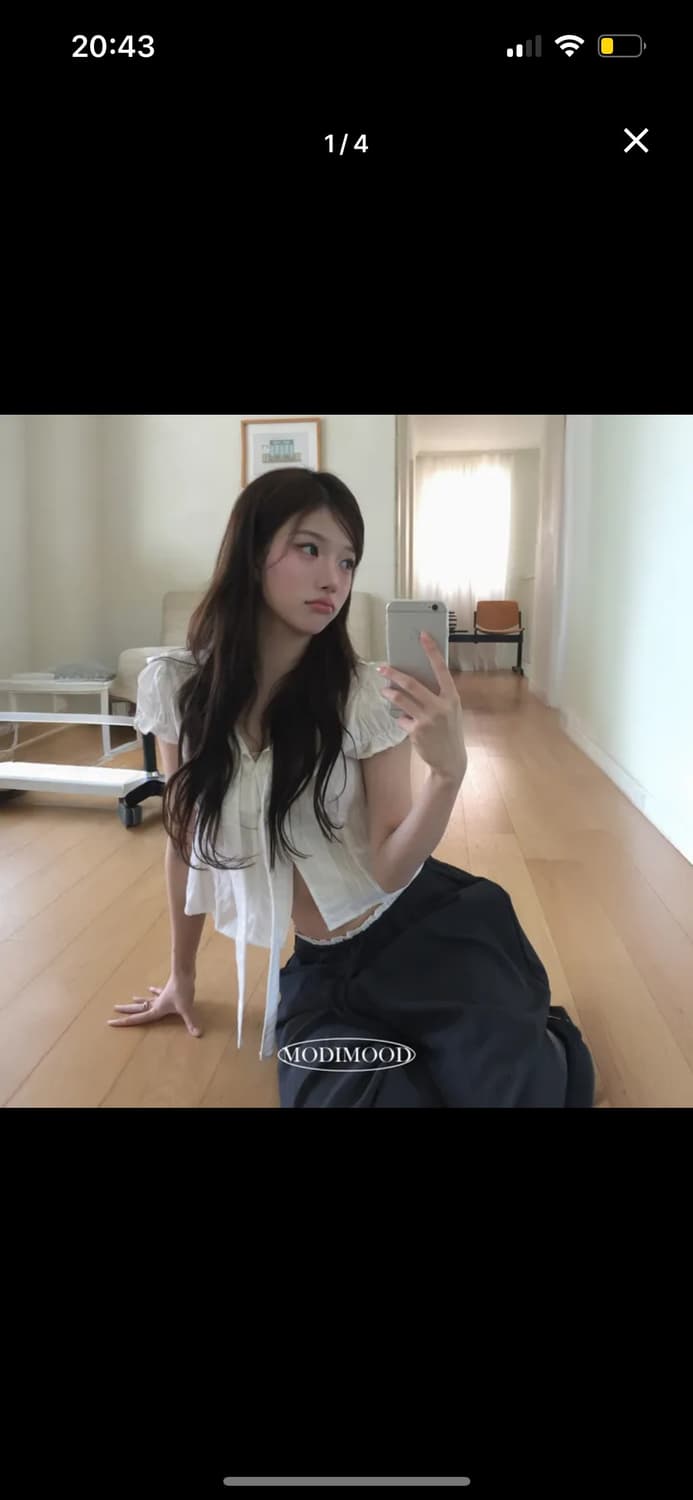  모디무드 크롭타이블라우스 상품이미지1