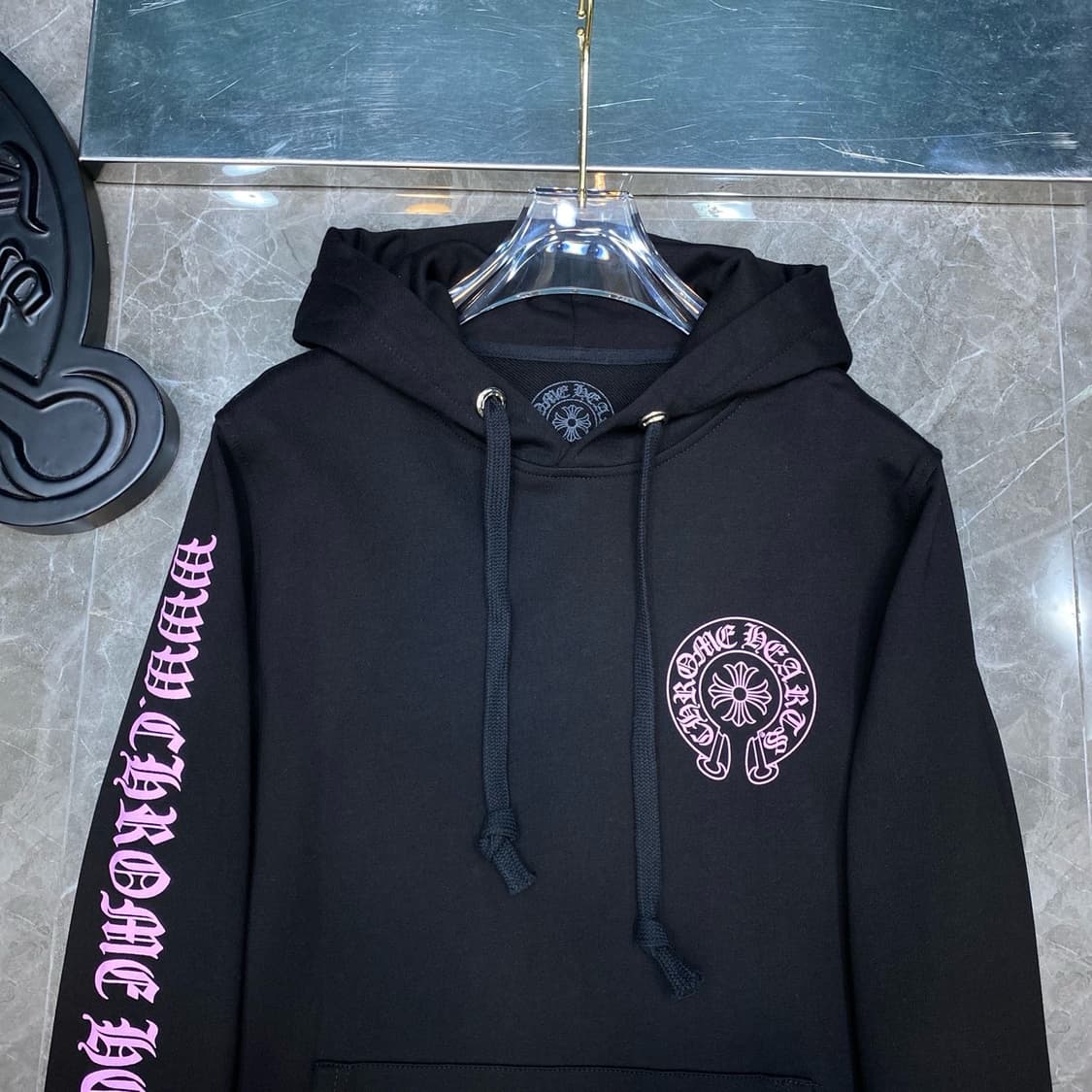 크롬하츠 핑크 버티컬 후드맨투맨 상품이미지4