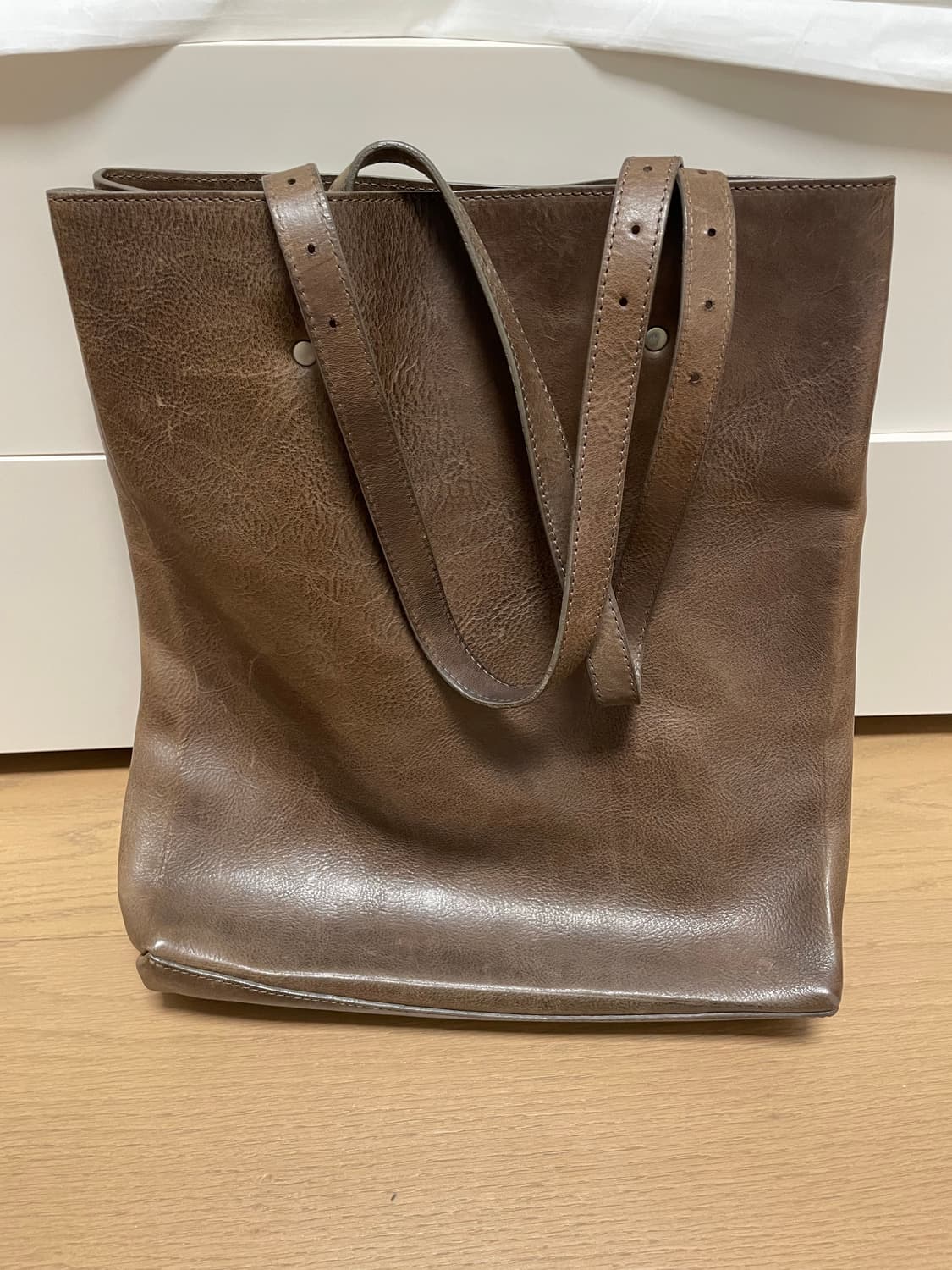 마르지엘라 브라운 레더 토트백 상품이미지2