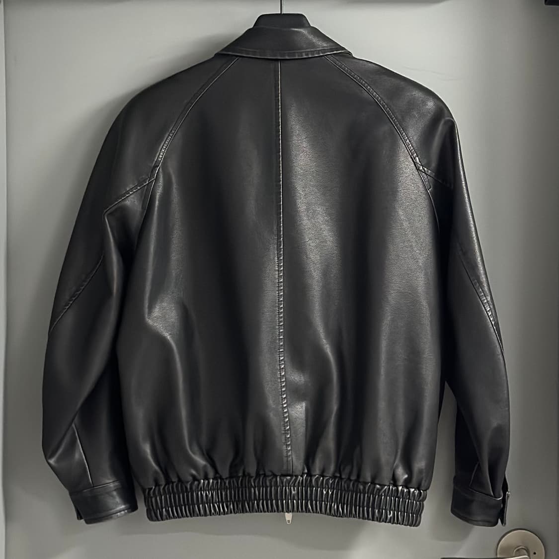 [OS] 남자 숄더 가먼트 워싱 비건 레더자켓 상품이미지6