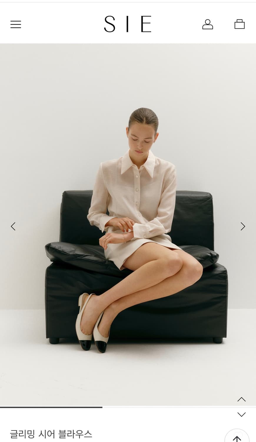 (새상품)(S) SIE 시에 글리밍 시어 블라우스[밀키 블루] 판매 상품이미지4