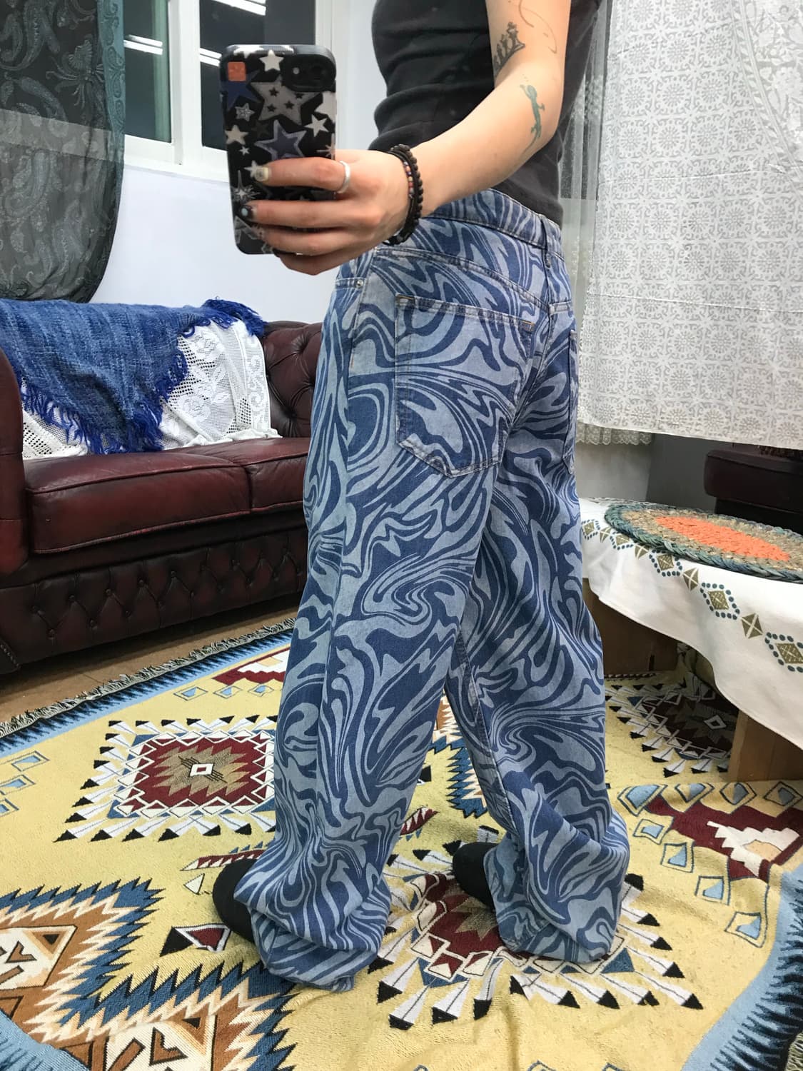 H&M 여성 패턴 데님팬츠  상품이미지2