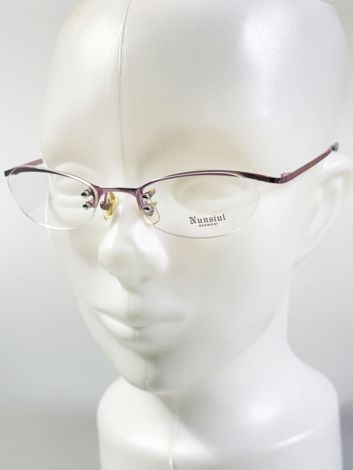 NUNSIUL 무테 오벌 와인 퍼플 메탈 프레임 빈티지 안경 상품이미지8