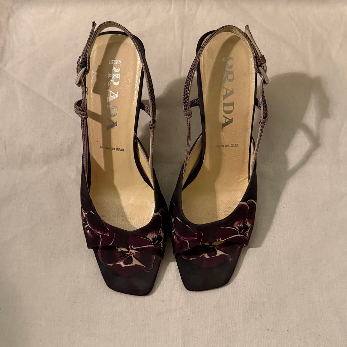 프라다 플로럴 슬링백 샌들 힐 상품이미지2