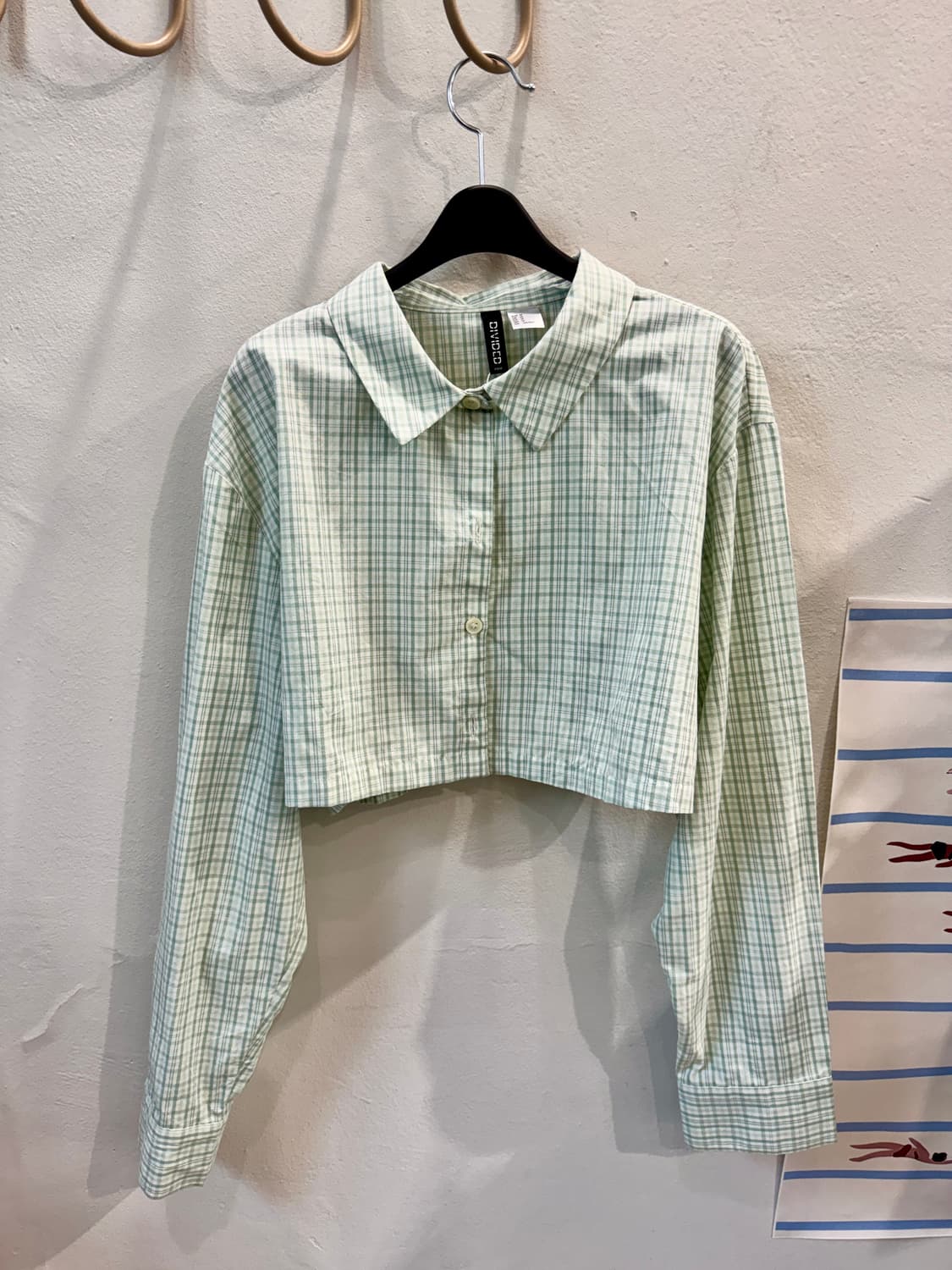 H&M 체크 크롭셔츠 상품이미지1