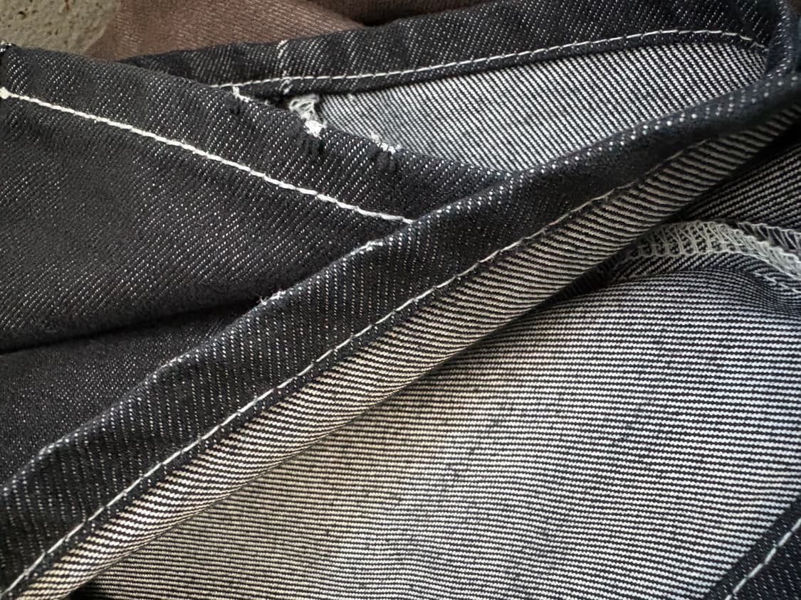 카시코 kashiko 엠브로이드 데님 팬츠 블랙 S 상품이미지5