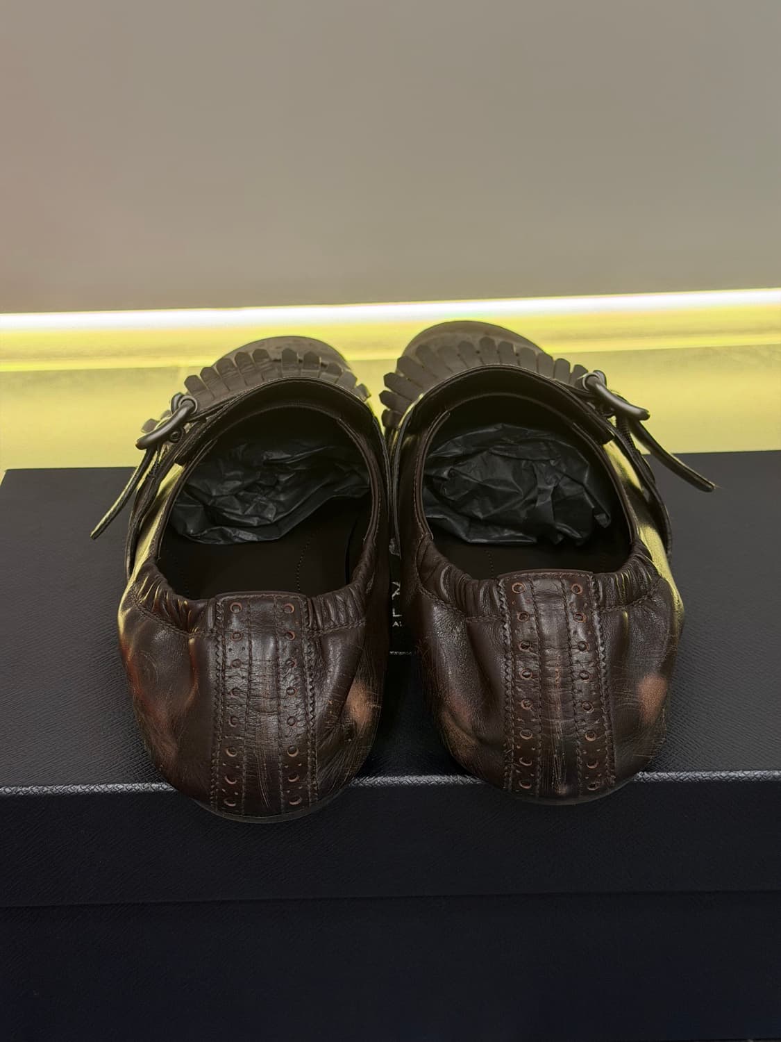 프라다 PRADA 셔플 프린지 몽크 스트랩 슈즈 상품이미지4