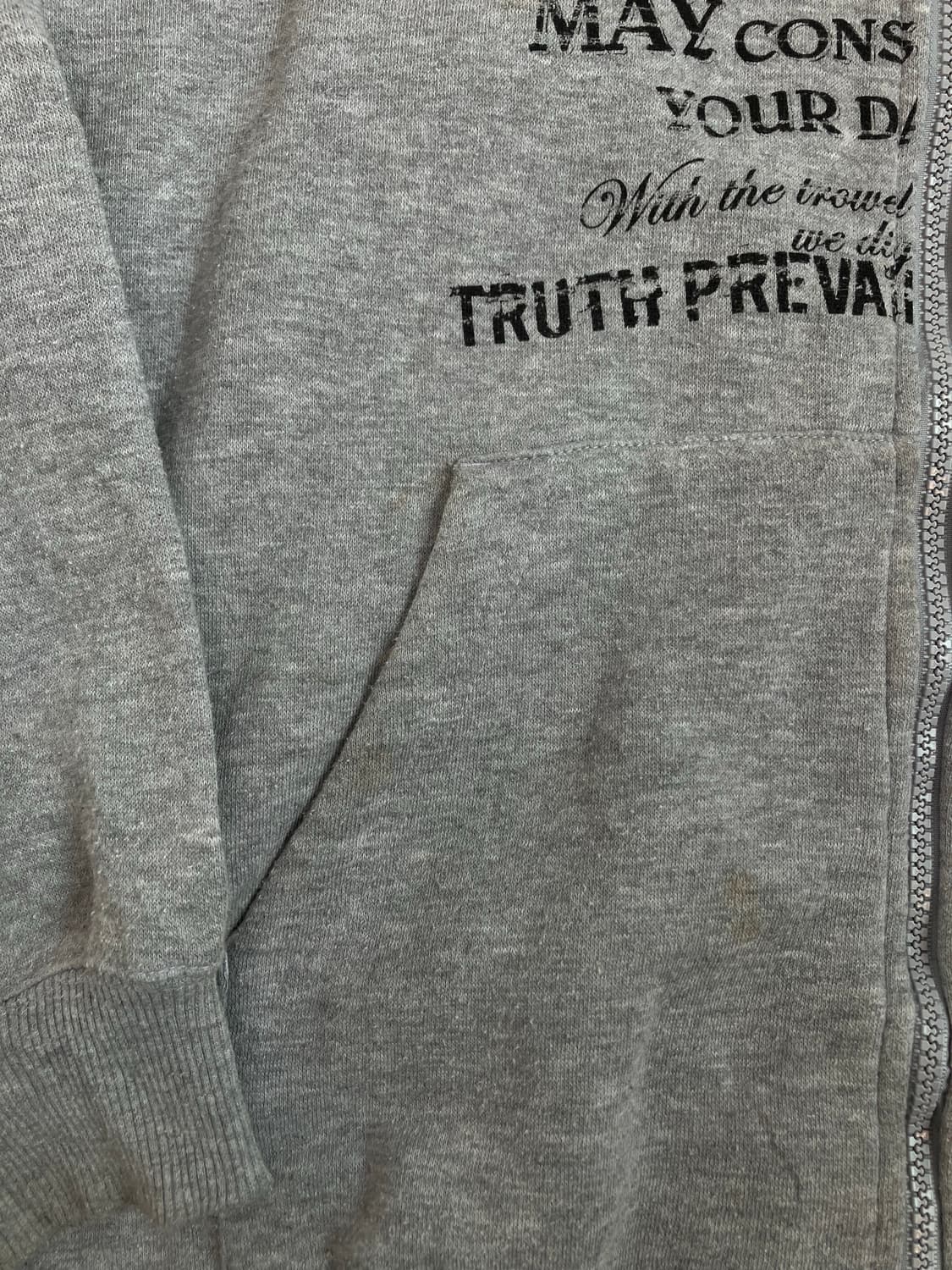 빈티지 펑키 프린팅 그레이 후드 집업 y2k 스트릿 갸루 펑키 일본빈티지 상품이미지4