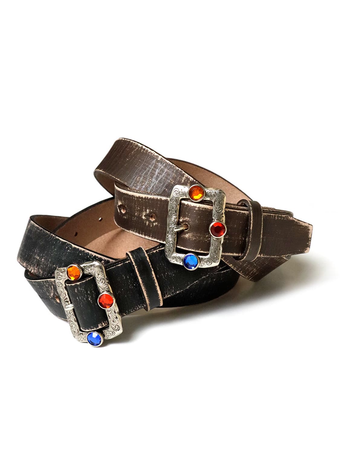 캐피탈 오일드 레더 스터드 디스코 벨트 상품이미지2