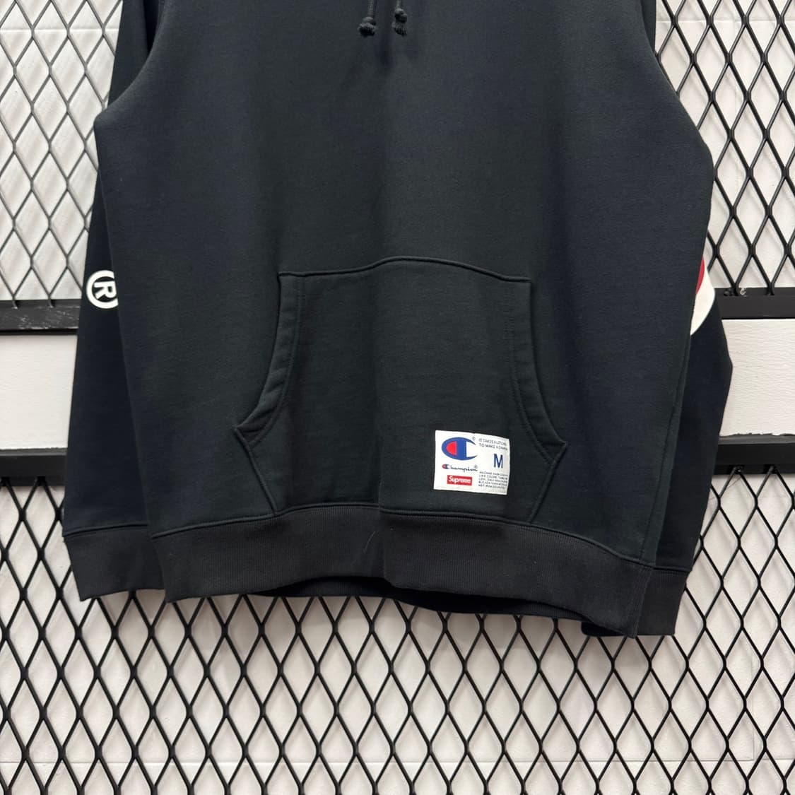 18S/S 슈프림 X 챔피온 후디 스웻셔츠 빅로고 프린팅 디테일 후드티 상품이미지5