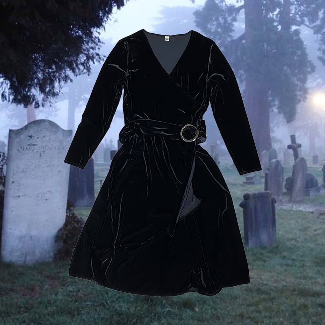 벨벳 벨트 롱원피스 상품이미지1