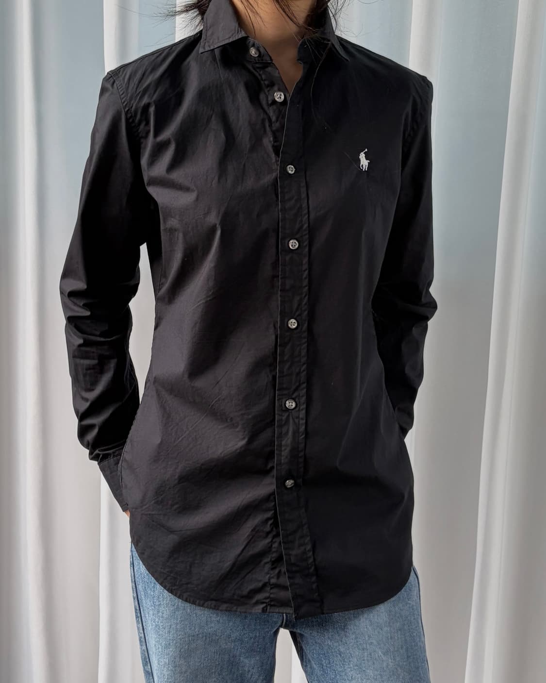 [S]폴로 랄프로렌 슬림핏 포플린 여성 셔츠 상품이미지1