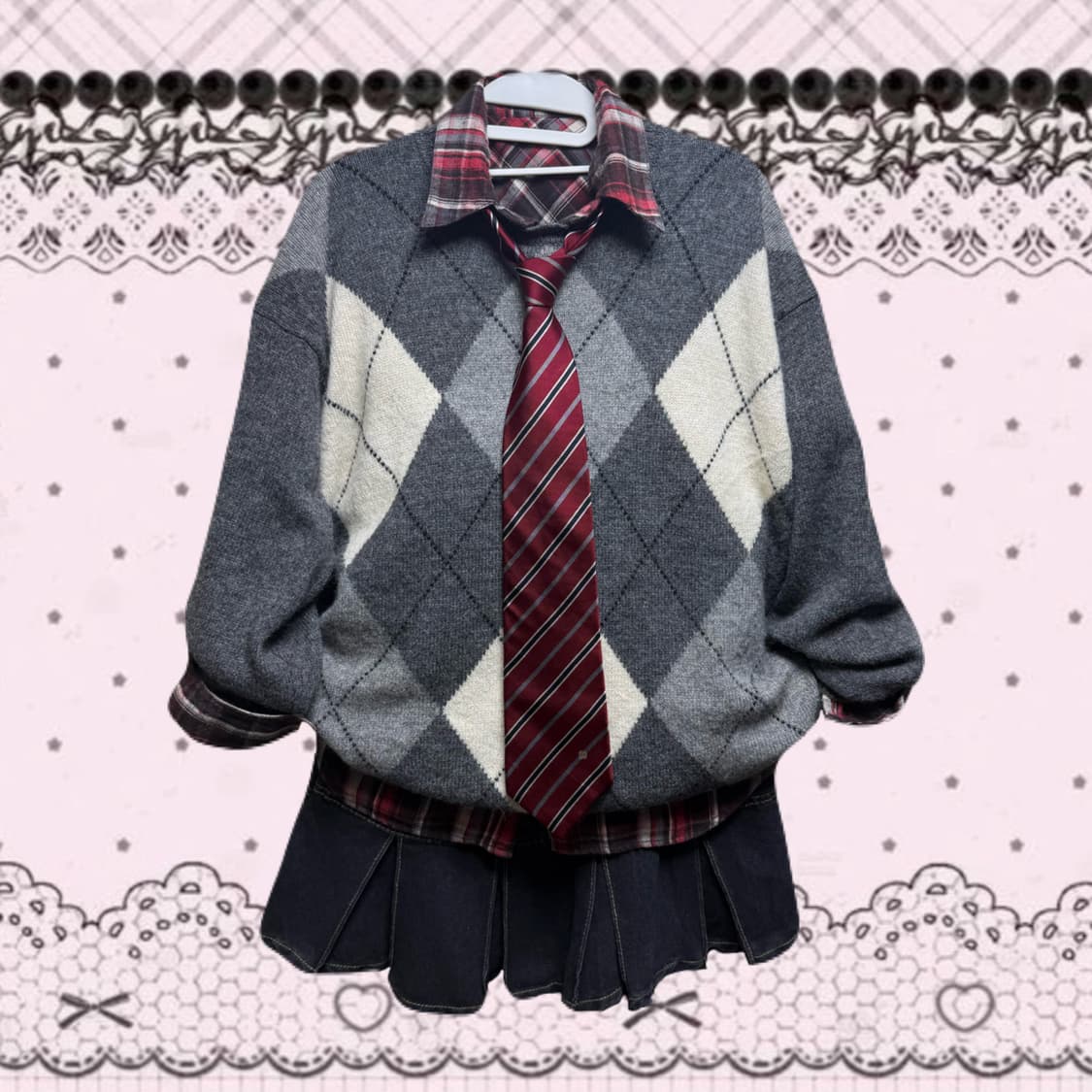 프레피 긱시크 코디 세트 상품이미지1