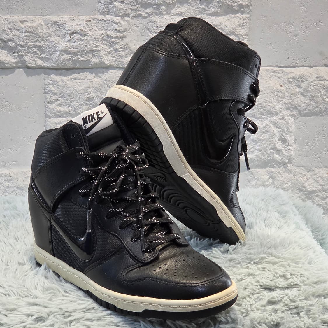 3w-2:나이키 덩크 스카이 하이 블랙 (23.5cm)-키높이6cm 상품이미지4