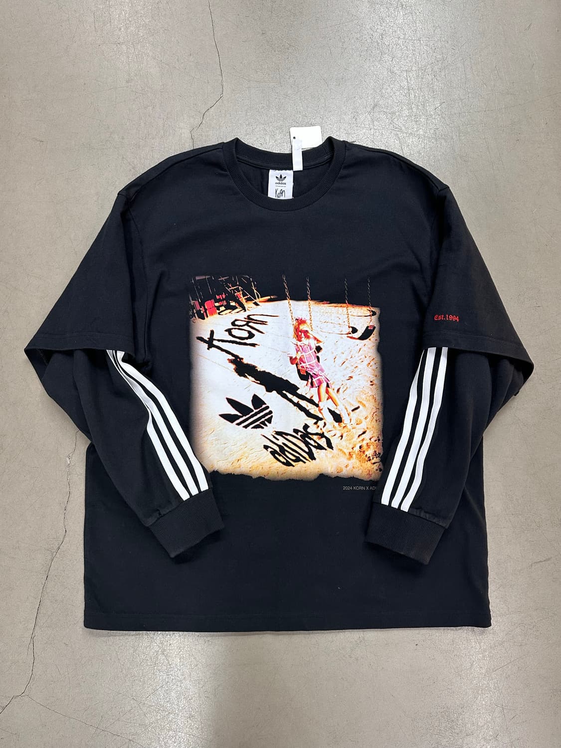 🔥 Adidas x Korn 콜라보 레이어드 롱슬리브 티셔츠 (블랙)  상품이미지2