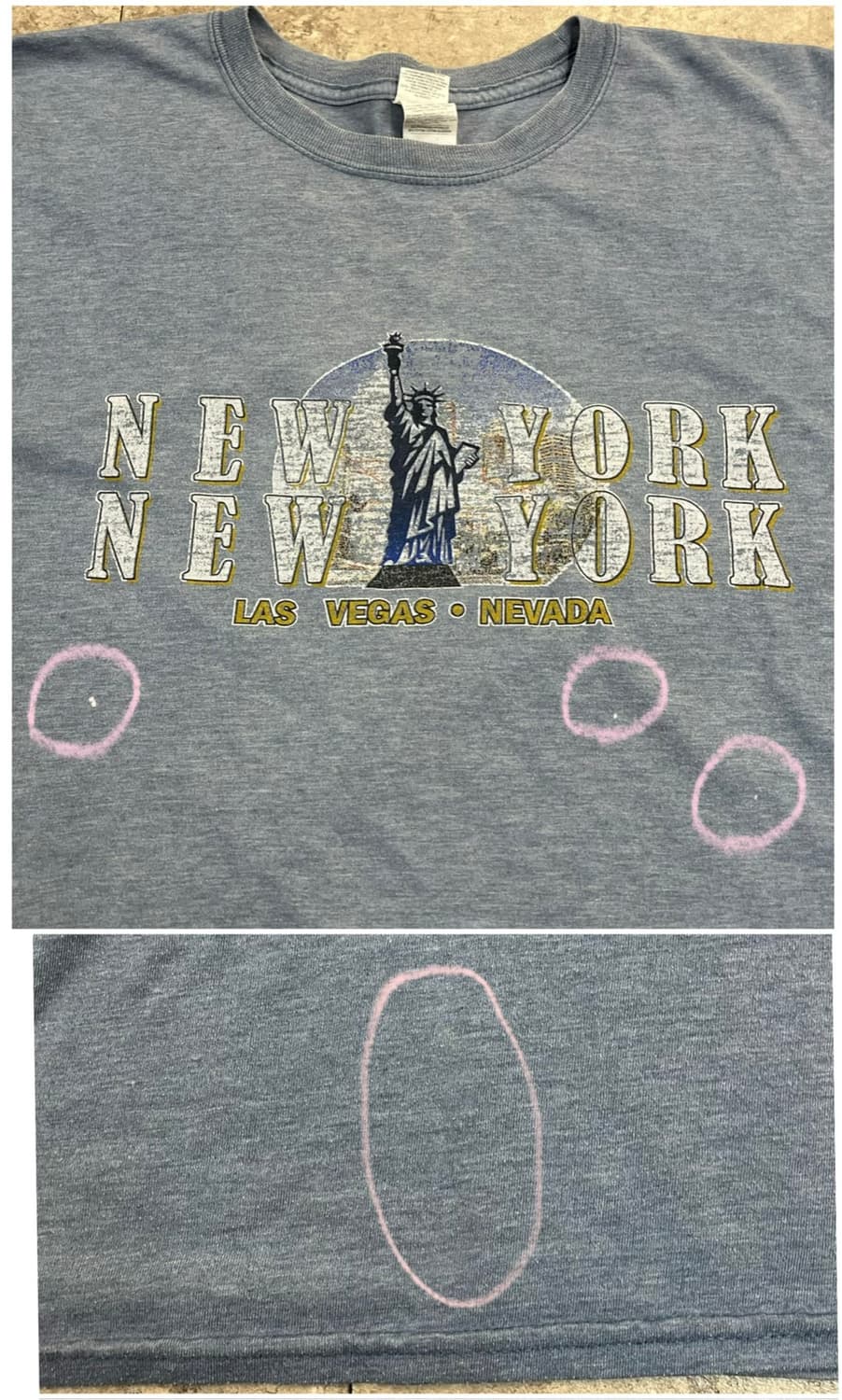 길단 빈티지 반팔티 스카이블루 XL #csz3951 상품이미지5