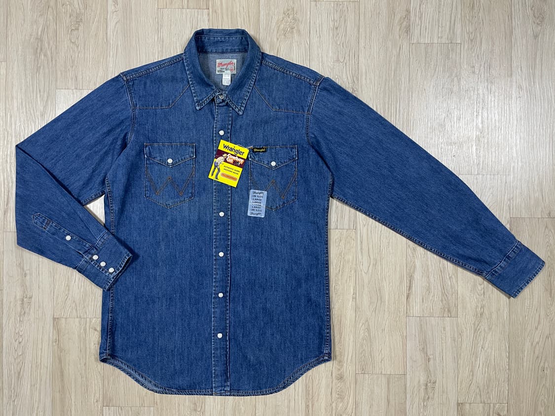 95~100) 60's 복각 랭글러 재팬 데님 웨스턴셔츠(데드스탁) 상품이미지1