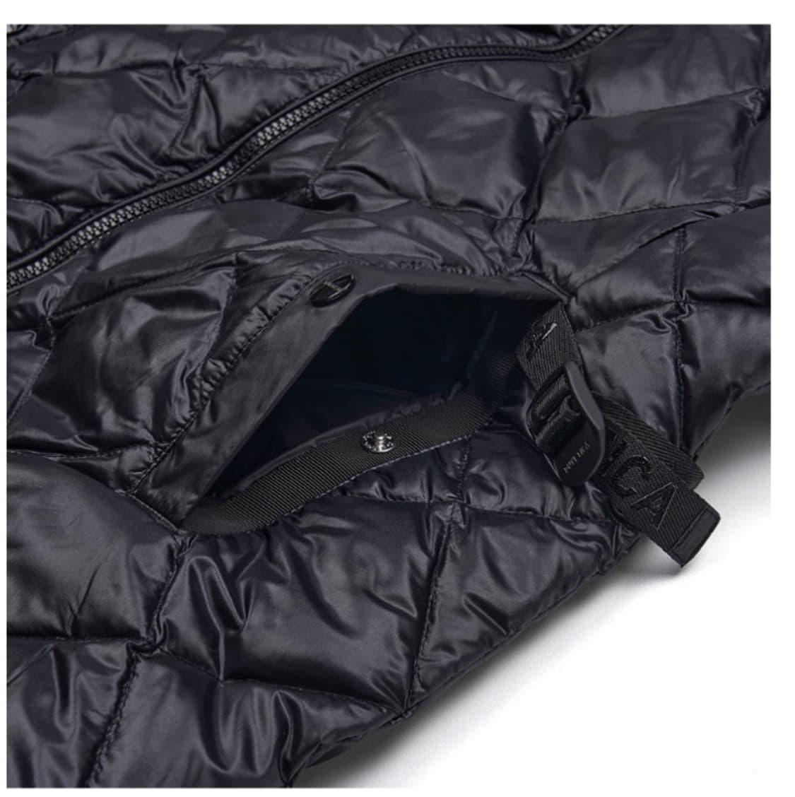 듀베티카 블랙 퀼팅 롱패딩 노사델라 상품이미지5