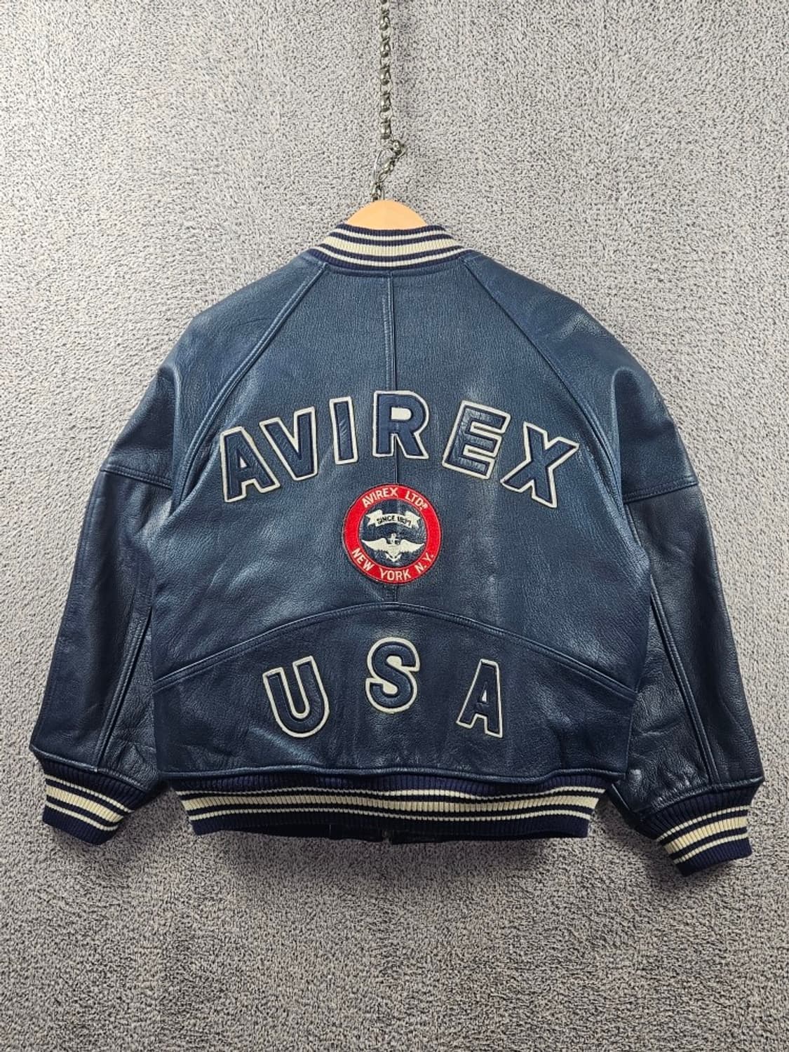 아비렉스 아이콘 네이비 가죽 블루종 자켓 ( M ) / 11063 상품이미지1