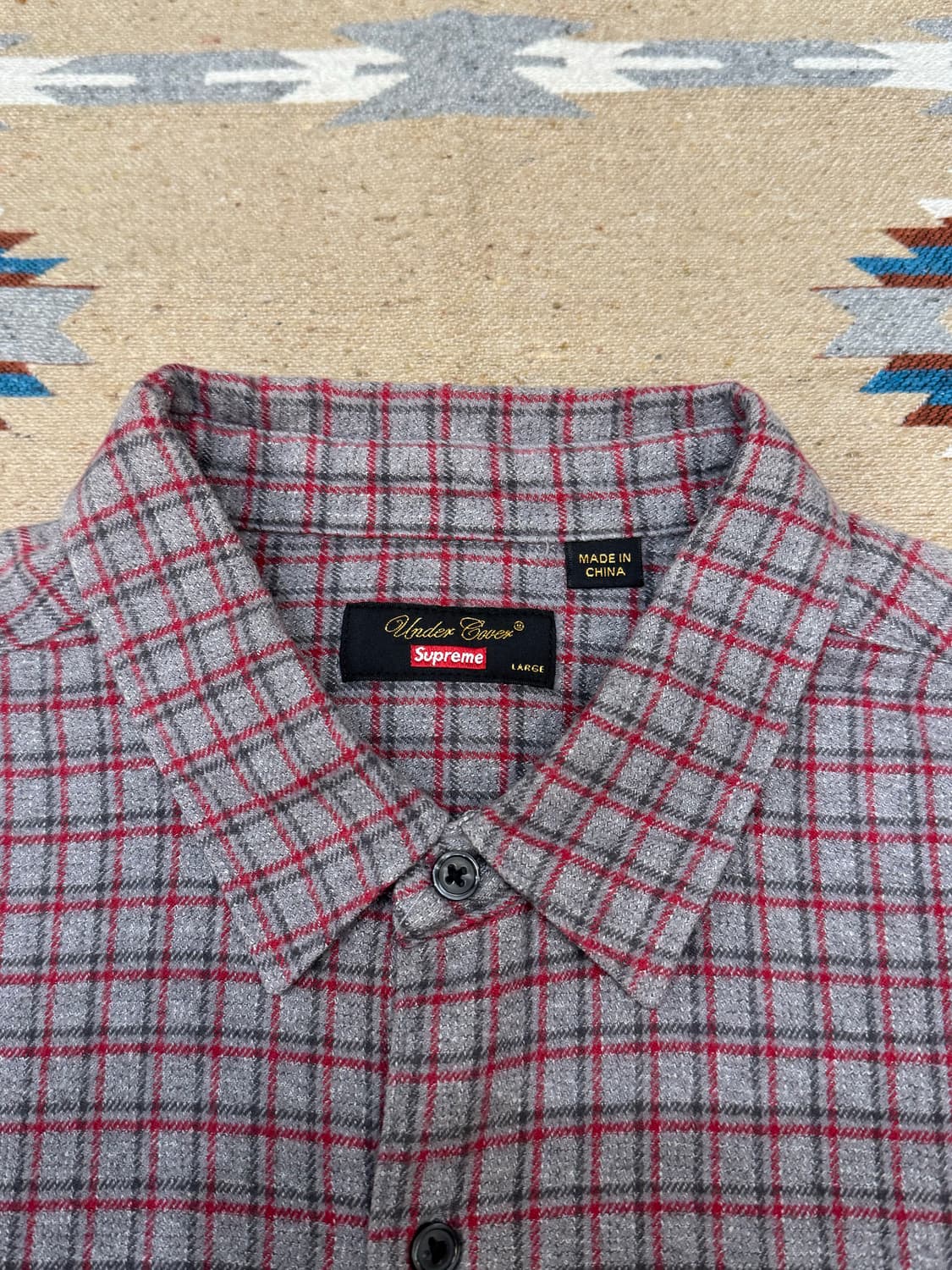 [L] 슈프림 x 언더커버 숏슬리브 플란넬 셔츠 그레이 플레이드 상품이미지2
