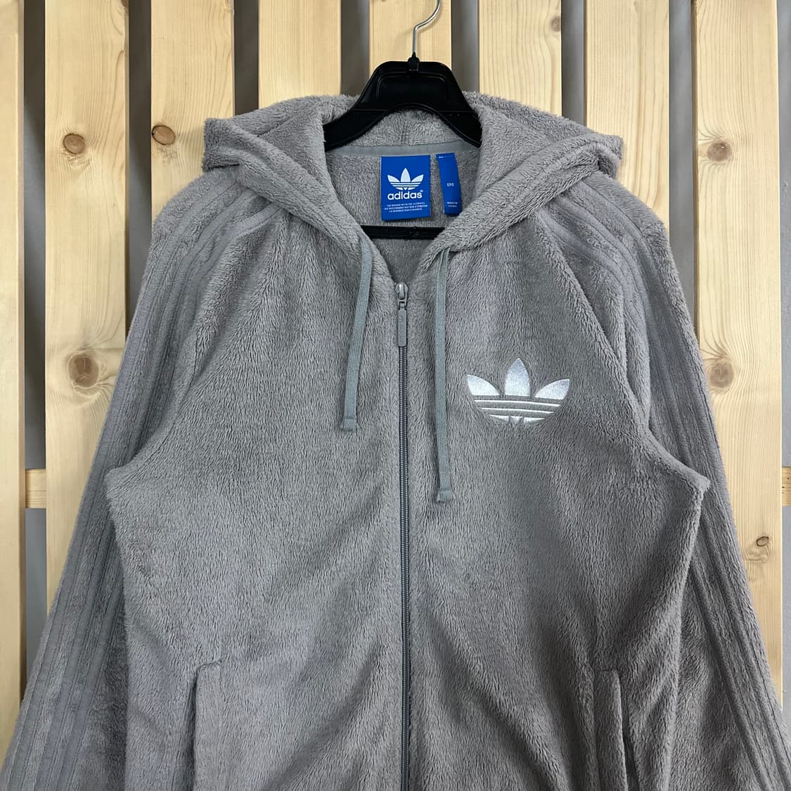 (S) 아디다스 파이어버드 그레이 쉐르파 양털 플리스 자켓 후리스 상품이미지5