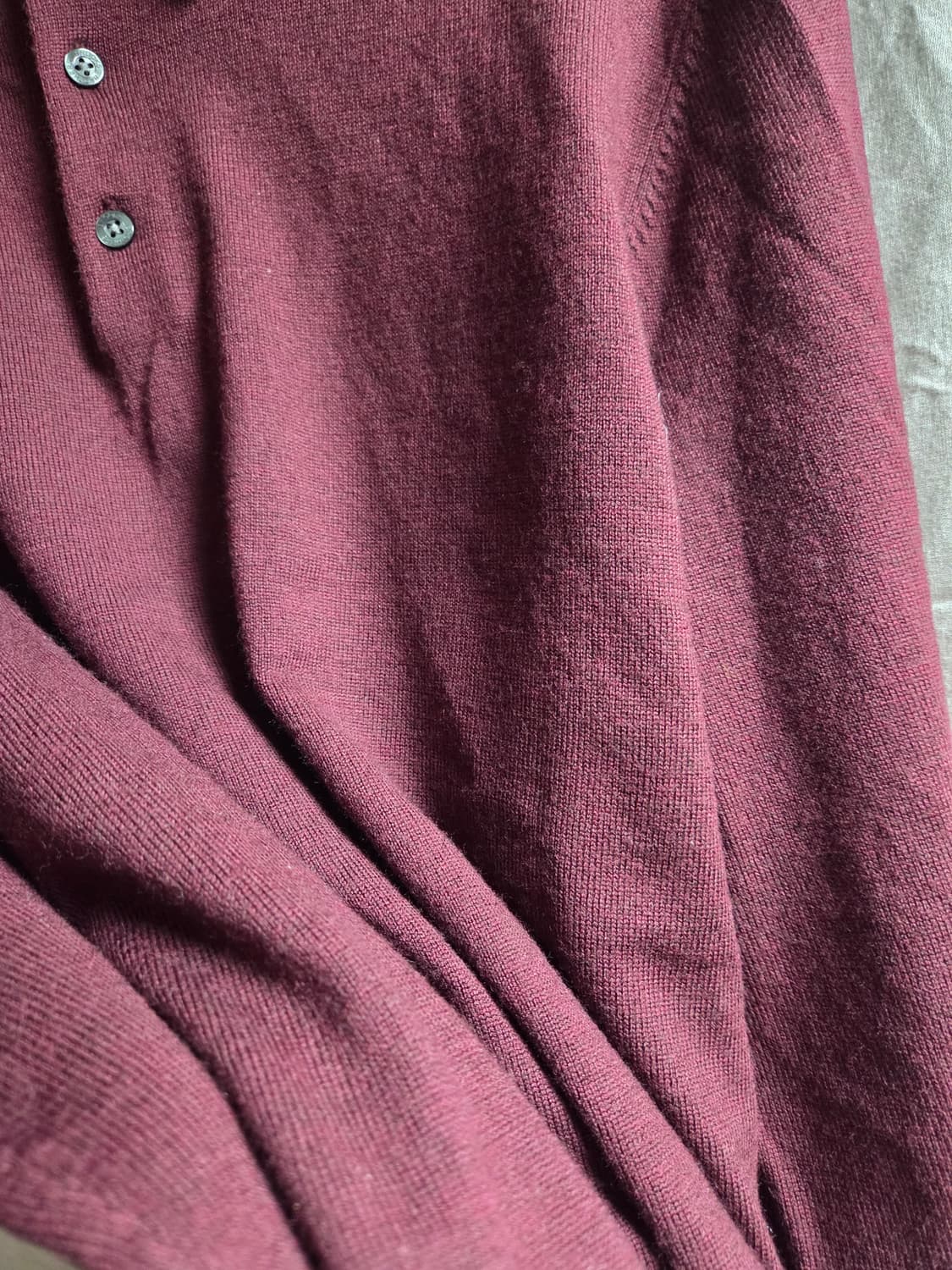 브룩스 브라더스 긴팔 카라 니트 버건디 L 상품이미지7