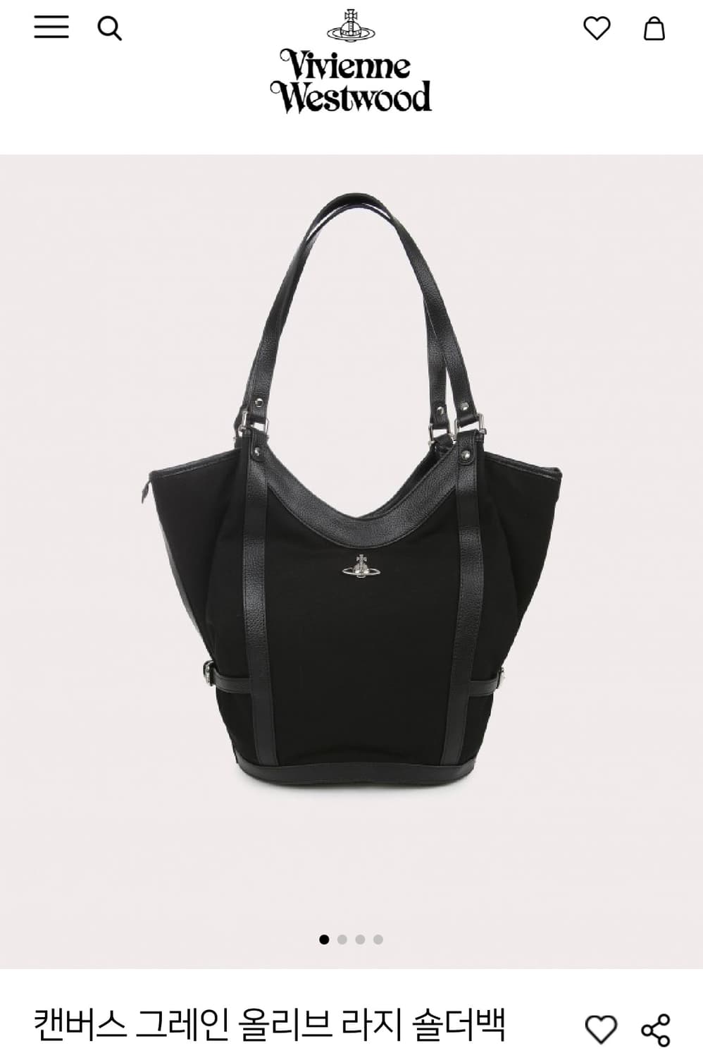 비비안웨스트우드 캔버스 그레인 올리브 숄더백 상품이미지1