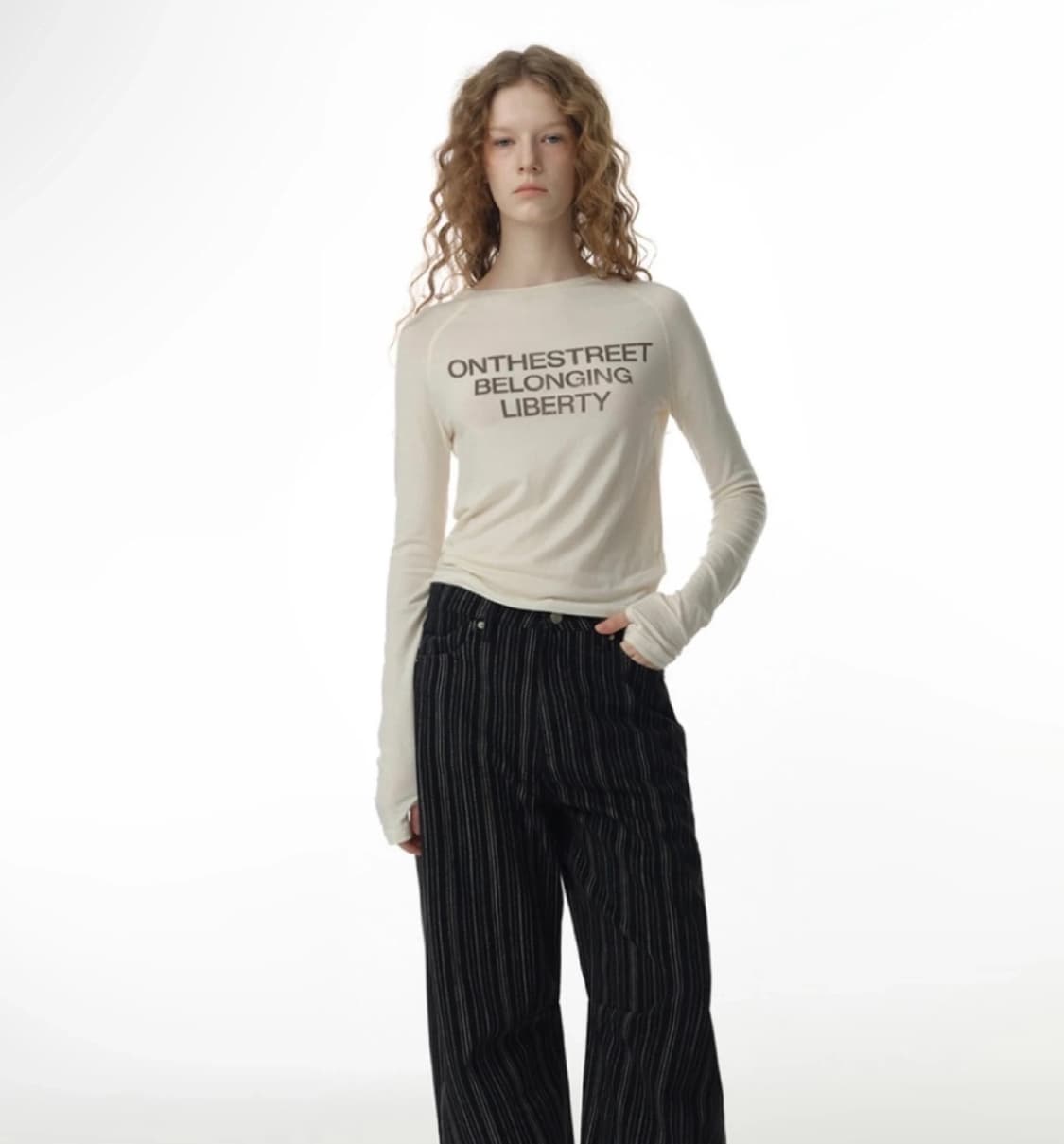 밀로 우먼 래글런 티셔츠 [크림] 상품이미지2