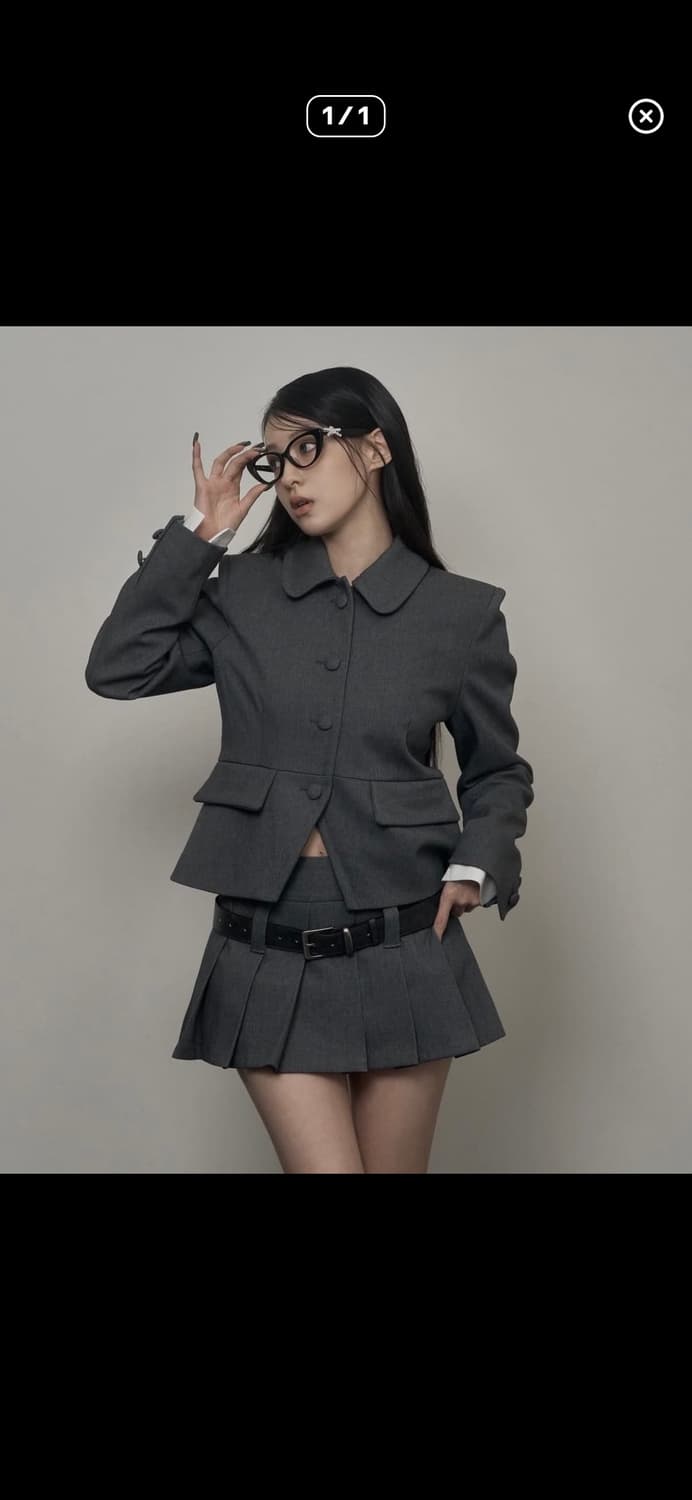 카키포인트 블랙 플리츠 스커트 블랙 상품이미지1