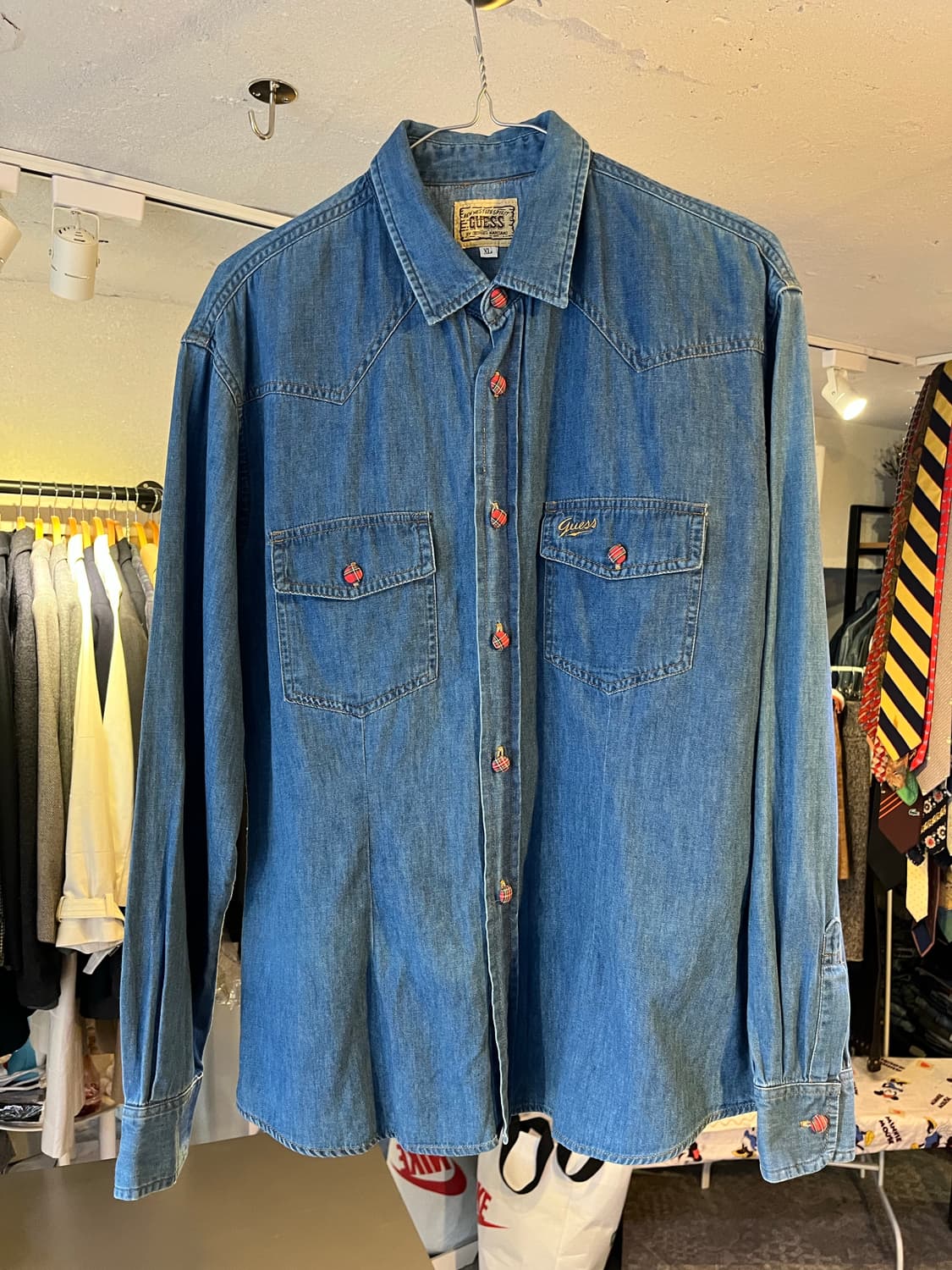 90년대 게스 웨스턴 데님셔츠(미국제) 상품이미지1