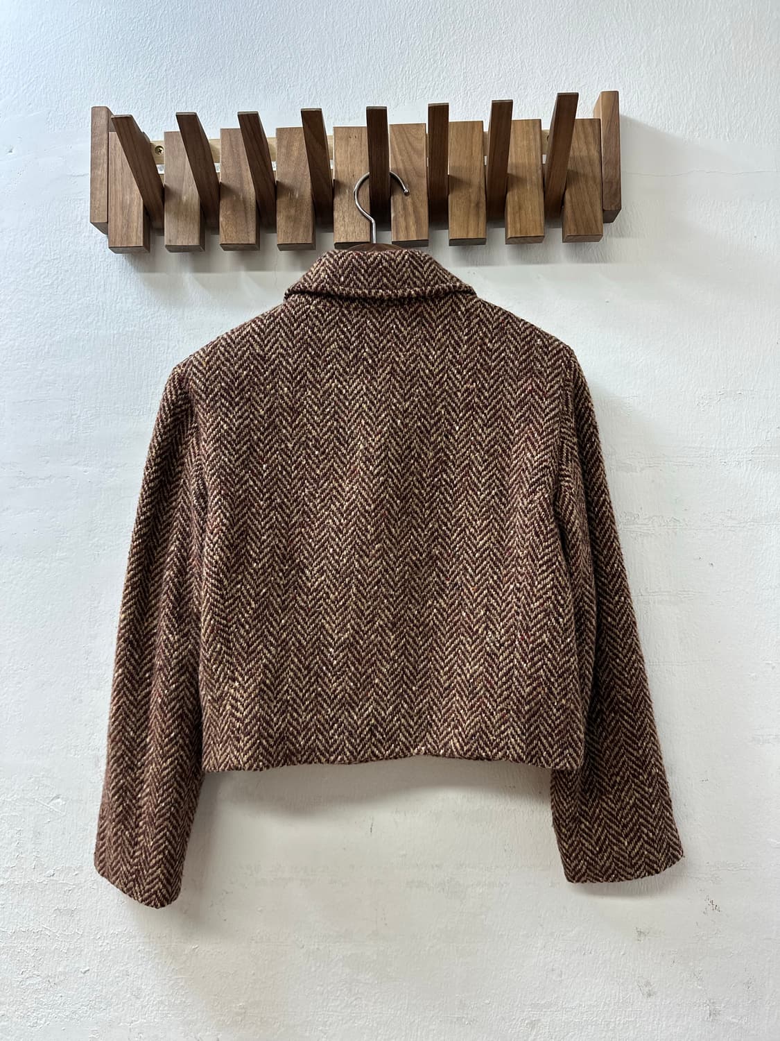 일본빈티지 버진울100% 헤링본 숏 코트 상품이미지3