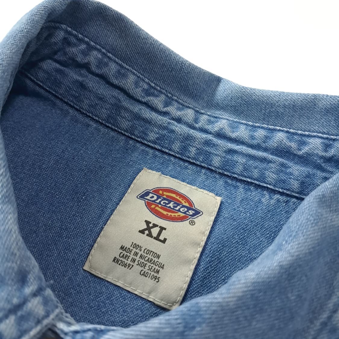 CJ271 XL 디키즈 워크웨어 블루 데님 반팔 셔츠 남방 상품이미지3