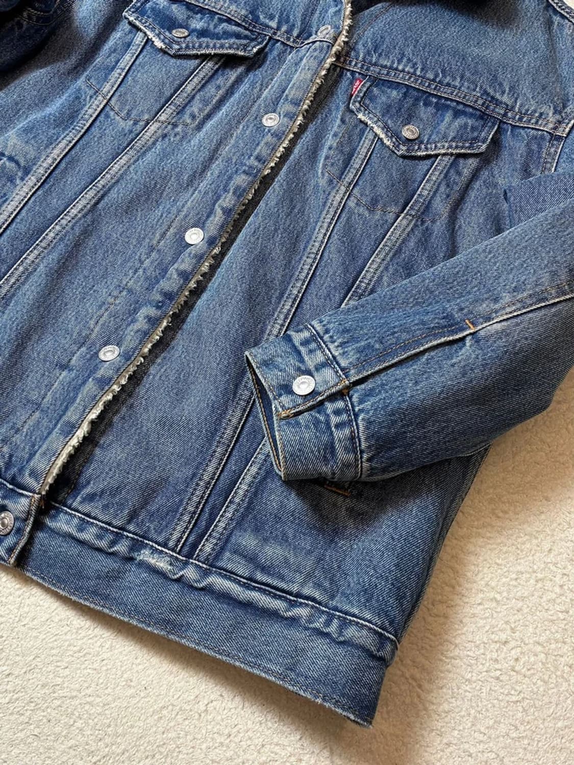 리바이스 00's 양털 워시드 데님 트러커 자켓 PN7265 상품이미지5
