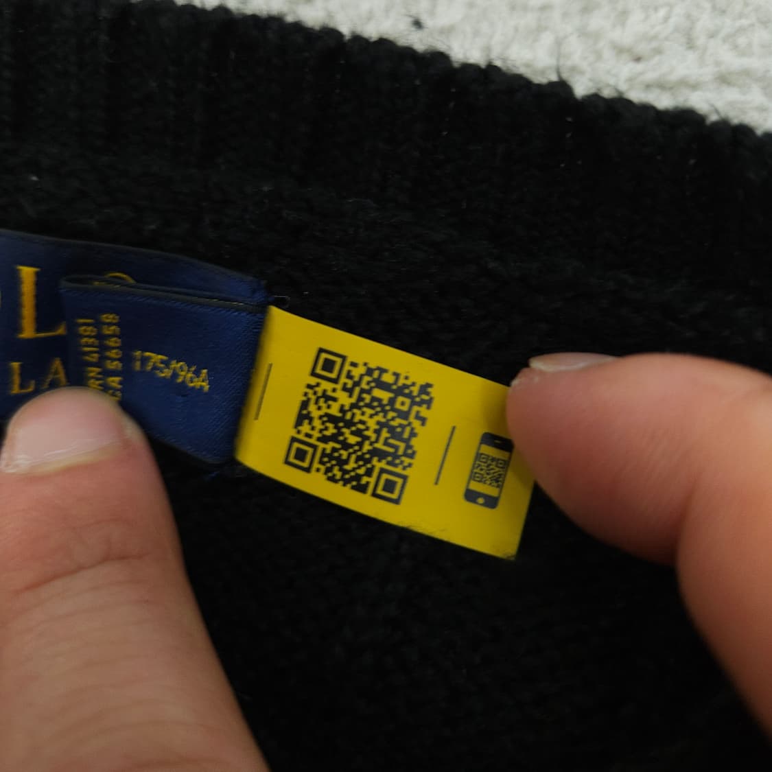 폴로 랄프 로렌 신형 QR 케이블 니트 M 블랙 상품이미지6