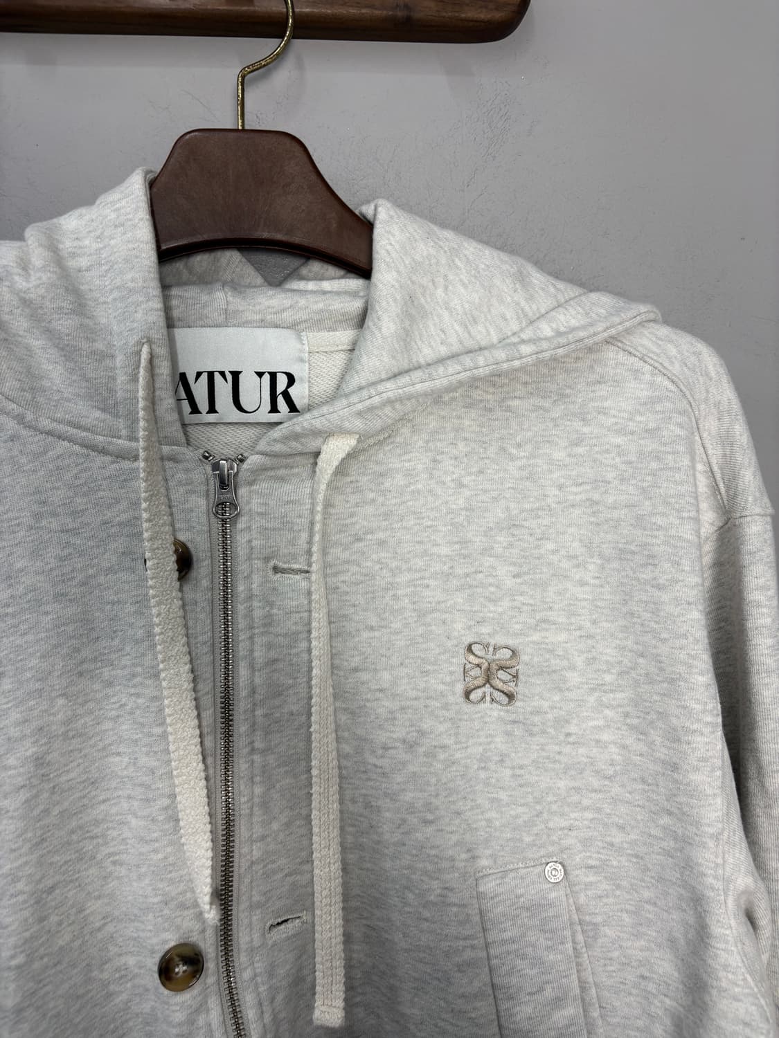 세터 테오 코튼 올데이 멜란지 그레이 후드집업 A3731 상품이미지3