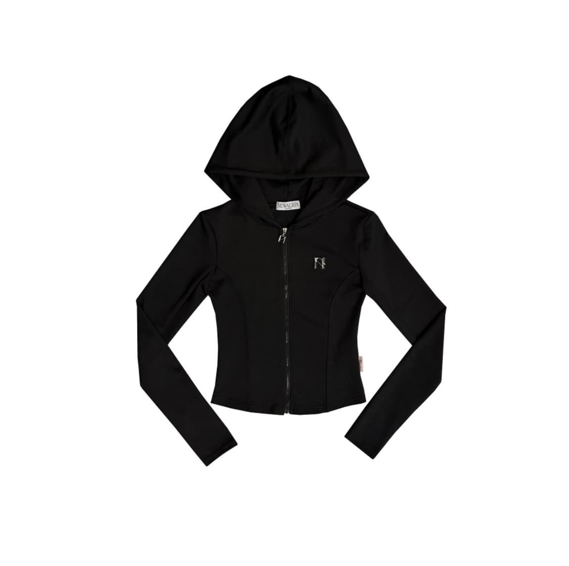 뉴얼린 줄리 엠블럼 후디 집업 블랙 상품이미지1