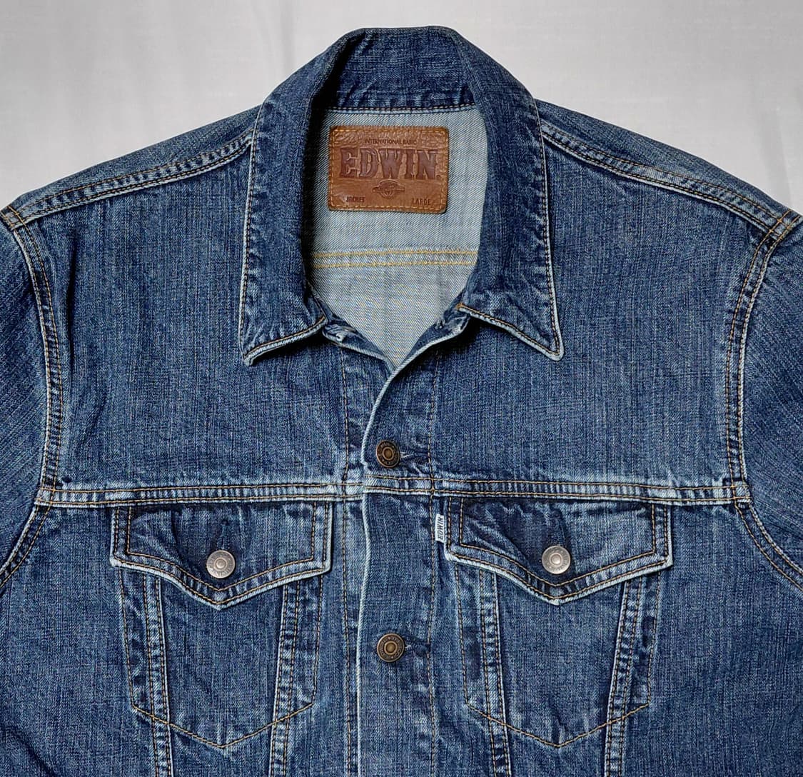 [L] 에드윈(EDWIN) 인터내셔널 베이직 데님 자켓 - 클래식 중청 상품이미지2