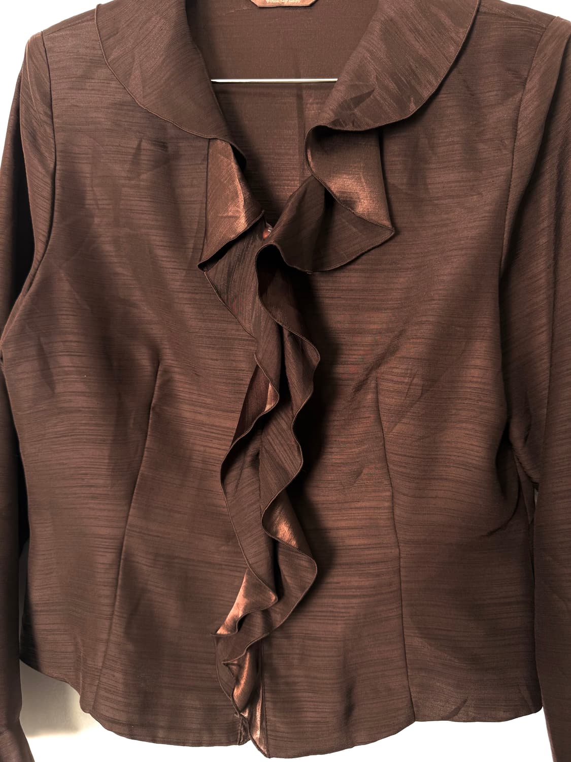 vintage glossy ruffle blouse 상품이미지2