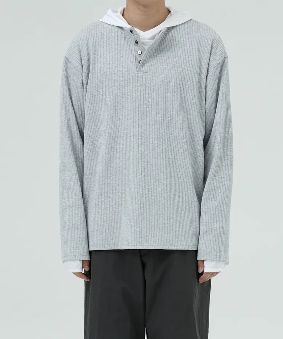 오엑스 스튜디오 모먼트 헨리넥 롱슬리브 그레이 48 상품이미지9